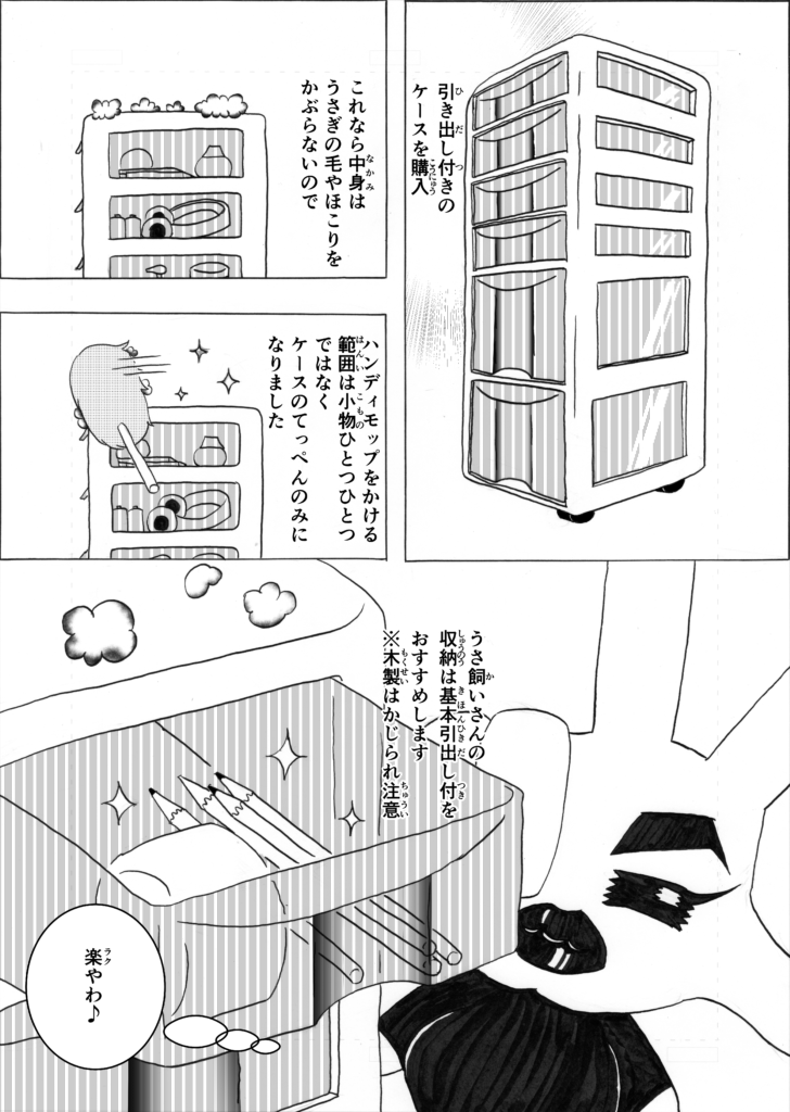 うさぎの毛から小物を守るなら引出し付ケースがおすすめ