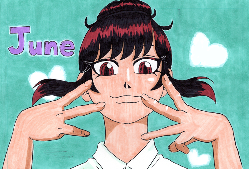 スリーピースの女子高生